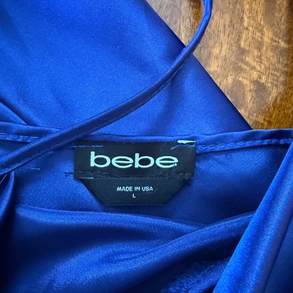 Vintage Bebe Royal Blue Satin Slip Dress - Picture 5 of 6